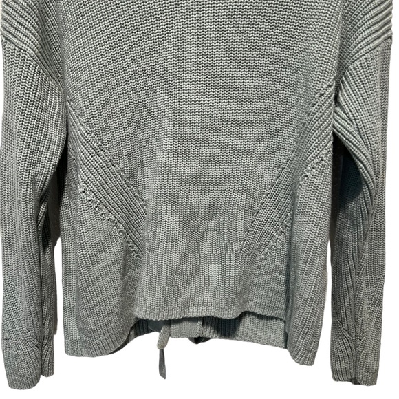 Lucky Brand Lace Up Light Mint Green Chunky Knit Sweater - Picture 7 of 11